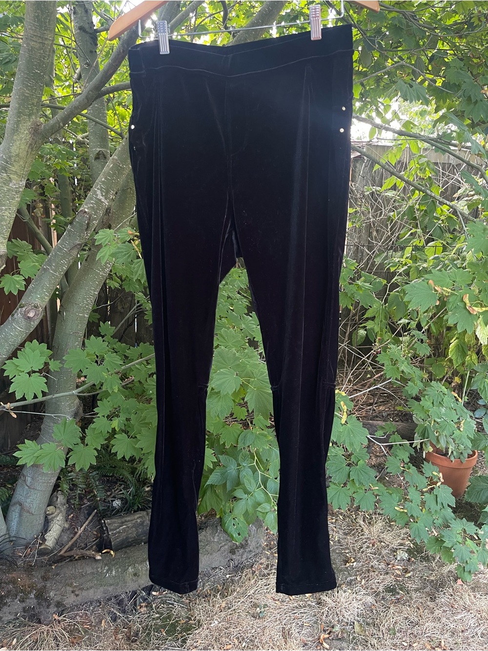 Calvin Klein Black Velvet Leggings XL